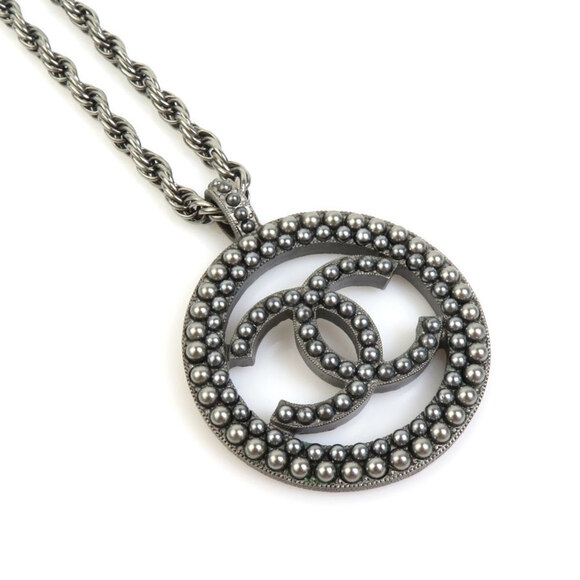 CHANEL Gray Logo Necklace - Picture 1 of 5